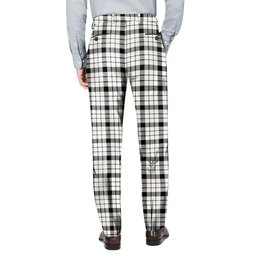 ScotsTee Shop Scottish McFarland Black White Modern Men's Tartan Trousers Plaid Trews - Regular Fit