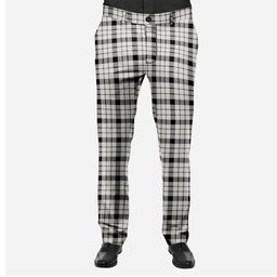 ScotsTee Shop Scottish McFarland Black White Modern Men's Tartan Trousers Plaid Trews - Regular Fit