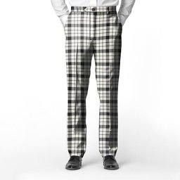 ScotsTee Shop Scottish McFarland Black White Ancient Men's Tartan Trousers Plaid Trews - Regular Fit