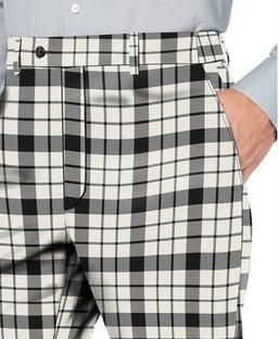 ScotsTee Shop Scottish McFarland Black White Ancient Men's Tartan Trousers Plaid Trews - Regular Fit
