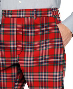 ScotsTee Shop Scottish McFarland Red Modern Men's Tartan Trousers Plaid Trews - Regular Fit