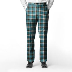 ScotsTee Shop Scottish Thomson Blue Ancient Clan Men's Tartan Trousers Plaid Trews - Regular Fit