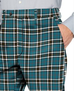 ScotsTee Shop Scottish Thomson Blue Ancient Clan Men's Tartan Trousers Plaid Trews - Regular Fit