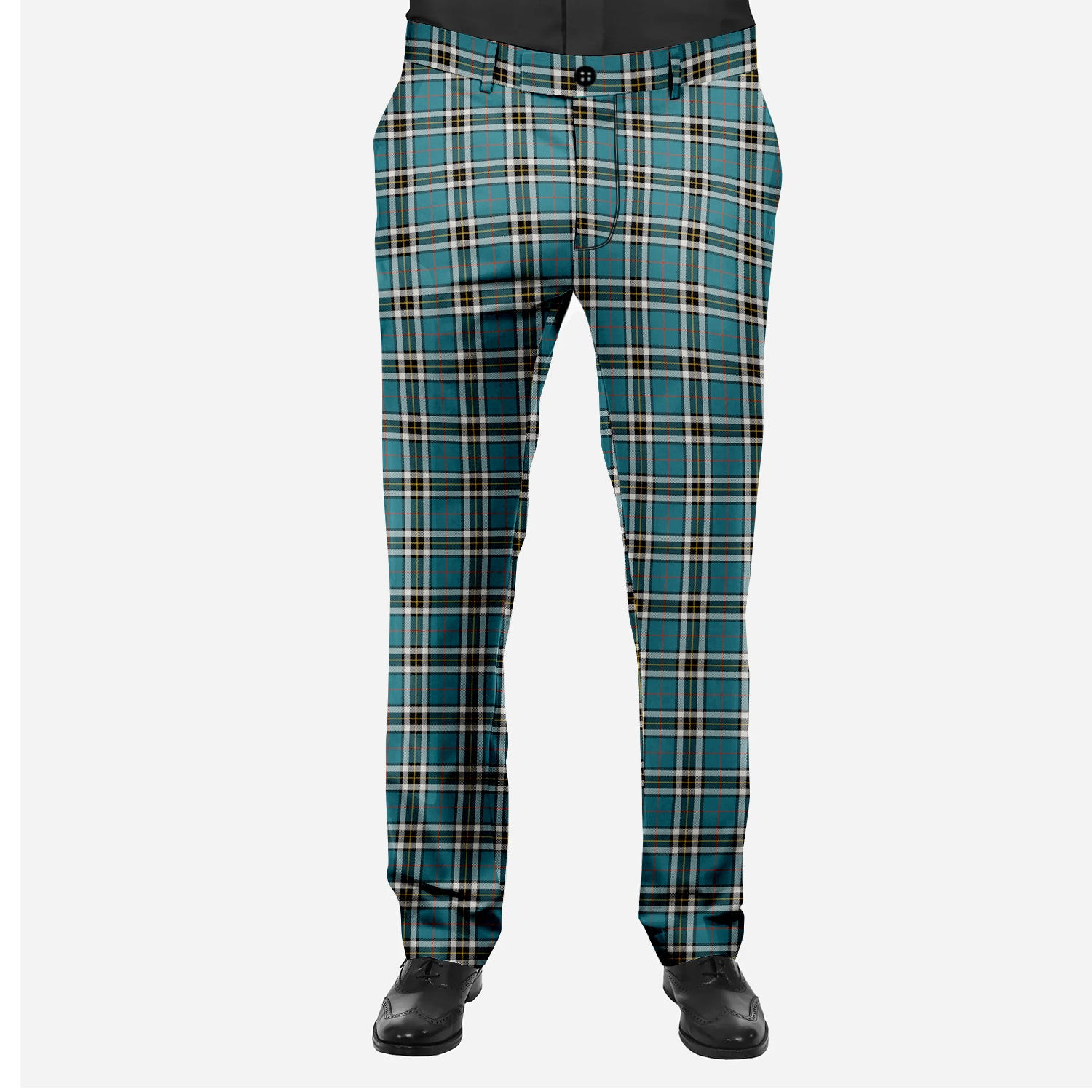 ScotsTee Shop Scottish Thomson Blue Ancient Clan Men's Tartan Trousers Plaid Trews - Regular Fit