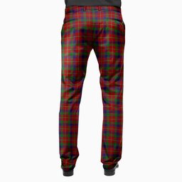 ScotsTee Shop Scottish Robertson White line Men's Tartan Trousers Plaid Trews - Regular Fit