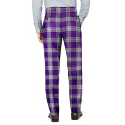 ScotsTee Shop Scottish Menzies Mauve and White Men's Tartan Trousers Plaid Trews - Regular Fit