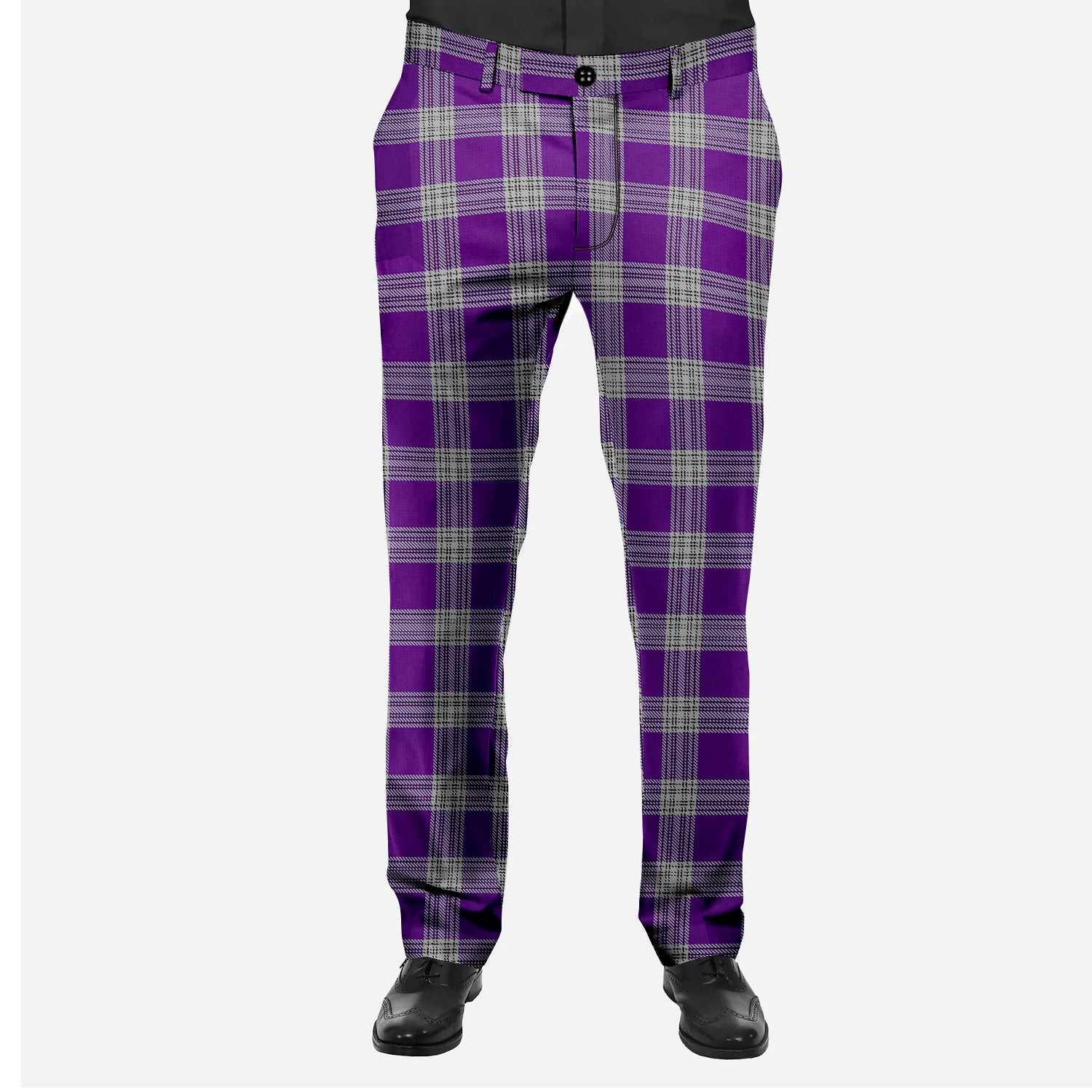 ScotsTee Shop Scottish Menzies Mauve and White Men's Tartan Trousers Plaid Trews - Regular Fit
