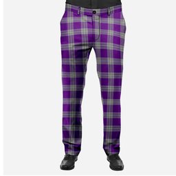 ScotsTee Shop Scottish Menzies Mauve and White Men's Tartan Trousers Plaid Trews - Regular Fit