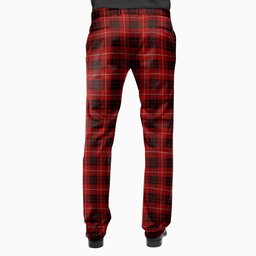 ScotsTee Shop Scottish Monroe Black and Red Men's Tartan Trousers Plaid Trews - Regular Fit