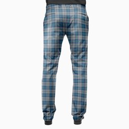 ScotsTee Shop Scottish Menzies Dress Blue & White Men's Tartan Trousers Plaid Trews - Regular Fit