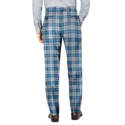 ScotsTee Shop Scottish Menzies Dress Blue & White Men's Tartan Trousers Plaid Trews - Regular Fit