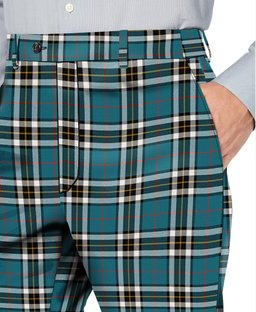 ScotsTee Shop Scottish Thompson Dress Blue Ancient Men's Tartan Trousers Plaid Trews - Regular Fit