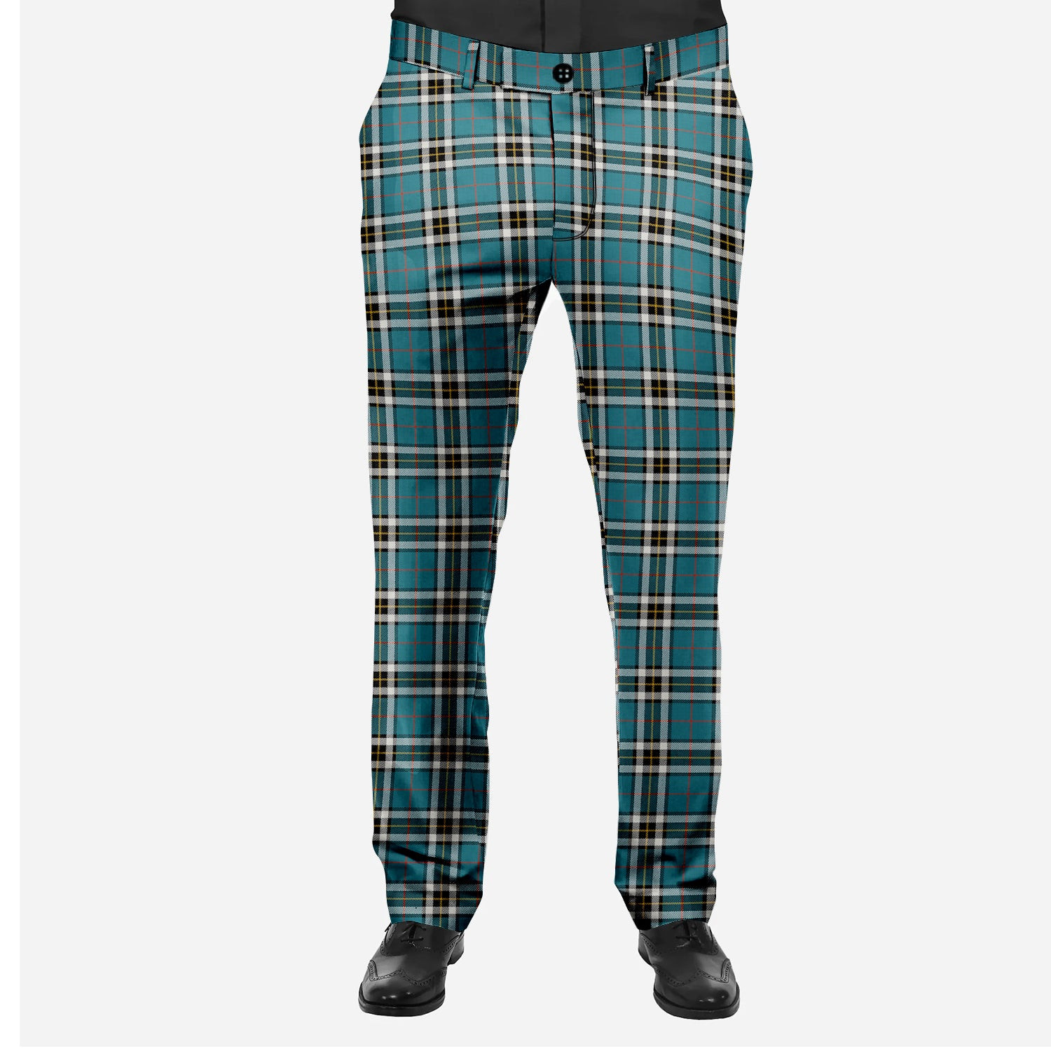 ScotsTee Shop Scottish Thompson Dress Blue Ancient Men's Tartan Trousers Plaid Trews - Regular Fit