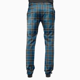ScotsTee Shop Scottish Thompson Dress Blue Men's Tartan Trousers Plaid Trews - Regular Fit