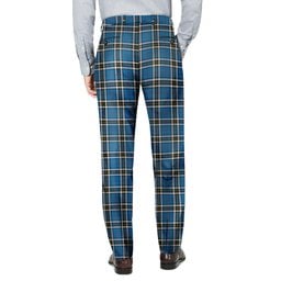ScotsTee Shop Scottish Thompson Dress Blue Men's Tartan Trousers Plaid Trews - Regular Fit