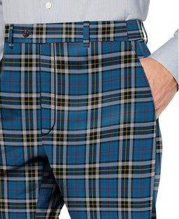 ScotsTee Shop Scottish Thompson Dress Blue Men's Tartan Trousers Plaid Trews - Regular Fit