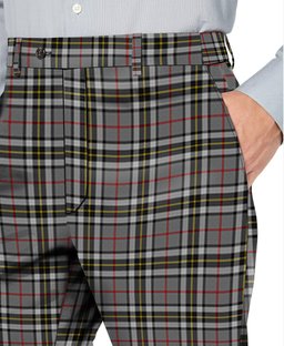 ScotsTee Shop Scottish Thomson Dress Grey Men's Tartan Trousers Plaid Trews - Regular Fit
