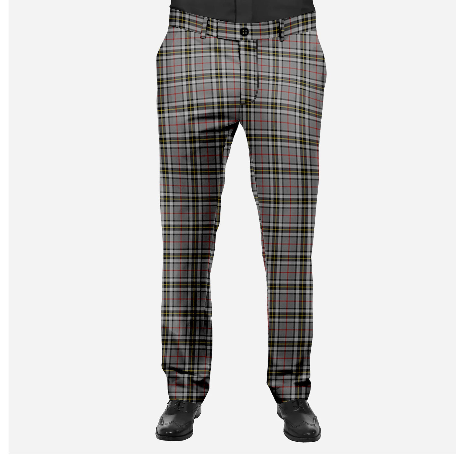 ScotsTee Shop Scottish Thomson Dress Grey Men's Tartan Trousers Plaid Trews - Regular Fit