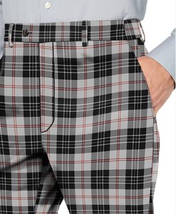 ScotsTee Shop Scottish MacPherson of Cluny Black and White Men's Tartan Trousers Plaid Trews - Regular Fit