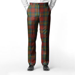 ScotsTee Shop Scottish Oliver Dress Red Men's Tartan Trousers Plaid Trews - Regular Fit