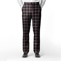 ScotsTee Shop Scottish Navy Dress Blue Men's Tartan Trousers Plaid Trews - Regular Fit