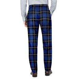 ScotsTee Shop Scottish Ramsay Blue Modern Men's Tartan Trousers Plaid Trews - Regular Fit