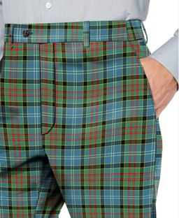 ScotsTee Shop Scottish Porterfield Men's Tartan Trousers Plaid Trews - Regular Fit