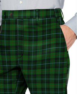 ScotsTee Shop Scottish McCandlish Hunting Green Men's Tartan Trousers Plaid Trews - Regular Fit
