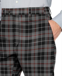 ScotsTee Shop Scottish Thompson Society Grey Men's Tartan Trousers Plaid Trews - Regular Fit