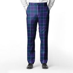 ScotsTee Shop Scottish Navy US Edzell Men's Tartan Trousers Plaid Trews - Regular Fit