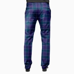 ScotsTee Shop Scottish Navy US Edzell Men's Tartan Trousers Plaid Trews - Regular Fit