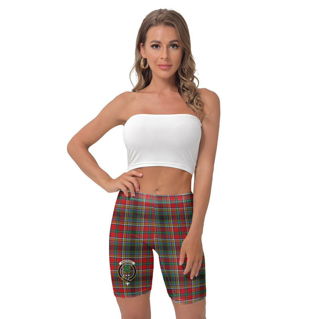 ScotsTee Shop Scottish Anderson of Arbrake Clan Crest Tartan Womens Tight Short