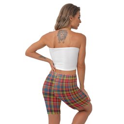 ScotsTee Shop Scottish Drummond of Strathallan Clan Crest Tartan Womens Tight Short