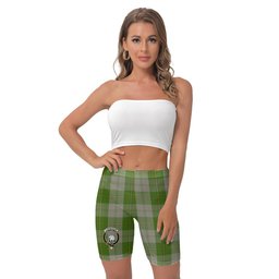 ScotsTee Shop Scottish Cunningham Dress Green Dancers Clan Crest Tartan Womens Tight Short