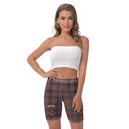 ScotsTee Shop Scottish MacDuff Hunting Modern Clan Crest Tartan Womens Tight Short