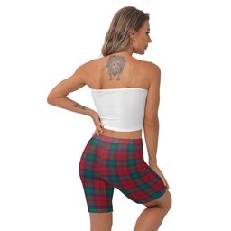 ScotsTee Shop Scottish Lindsay Modern Clan Crest Tartan Womens Tight Short