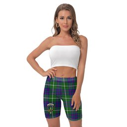 ScotsTee Shop Scottish MacIntyre Hunting Modern Clan Crest Tartan Womens Tight Short