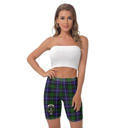 ScotsTee Shop Scottish Russell Modern Clan Crest Tartan Womens Tight Short