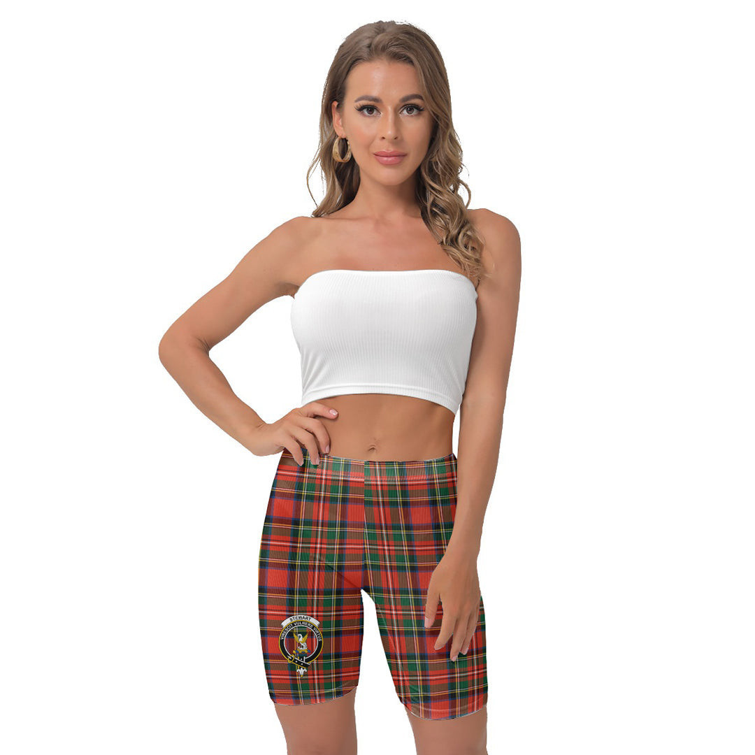ScotsTee Shop Scottish Stewart Royal Modern Clan Crest Tartan Womens Tight Short