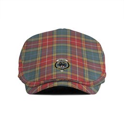 ScotsTee Shop Scottish Baxter of Balgavies Weathered Clan Crest Tartan Jeff Cap Tartan Flat Cap