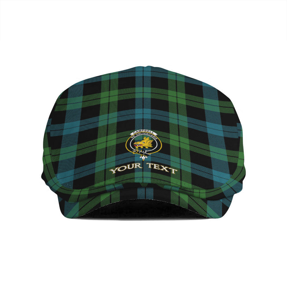 ScotsTee Shop Scottish Campbell of Lochawe Ancient 2 Clan Crest Tartan Jeff Cap Tartan Flat Cap