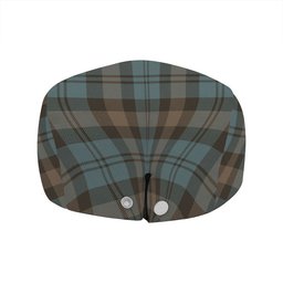 ScotsTee Shop Scottish Campbell of Glenlyon Weathered 2 Clan Crest Tartan Jeff Cap Tartan Flat Cap