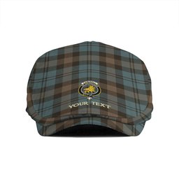 ScotsTee Shop Scottish Campbell of Glenlyon Weathered 2 Clan Crest Tartan Jeff Cap Tartan Flat Cap