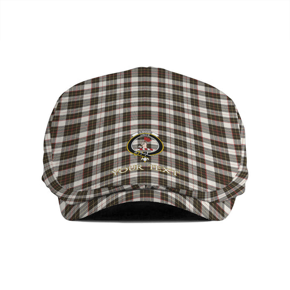 ScotsTee Shop Scottish Brodie Black & White Weathered Clan Crest Tartan Jeff Cap Tartan Flat Cap