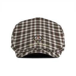 ScotsTee Shop Scottish Brodie Black & White Weathered Clan Crest Tartan Jeff Cap Tartan Flat Cap