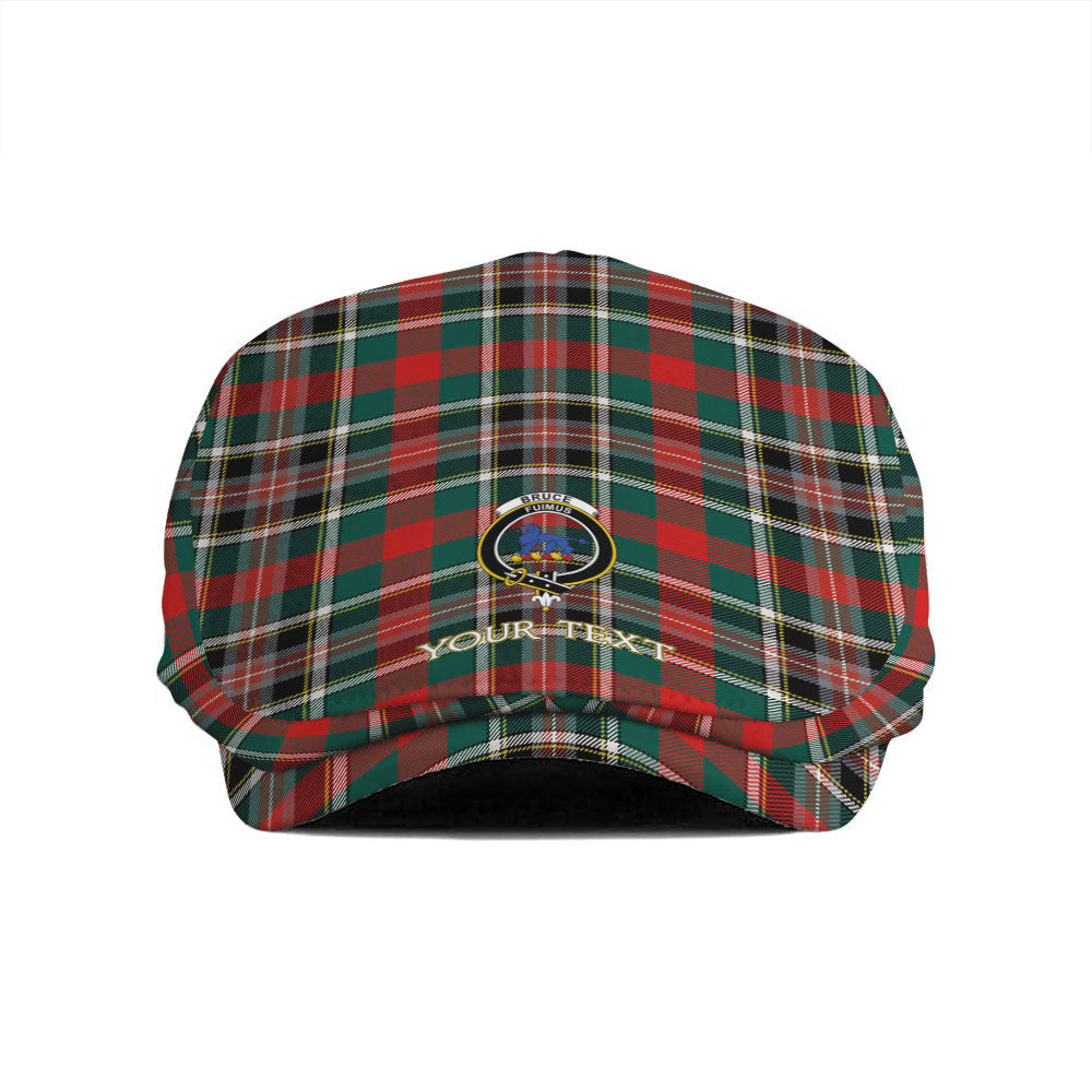 ScotsTee Shop Scottish Bruce of Kinnaird Modern Clan Crest Tartan Jeff Cap Tartan Flat Cap