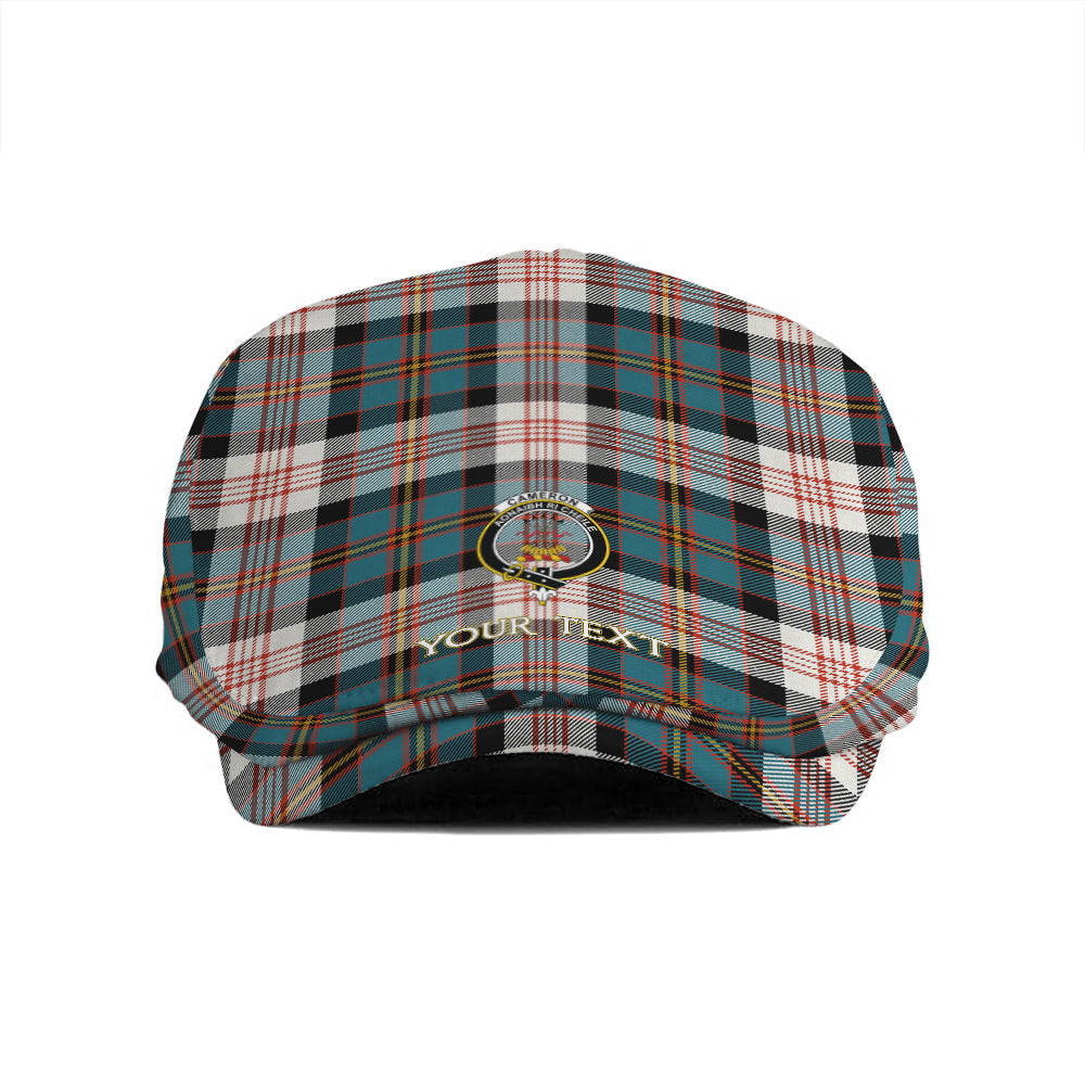 ScotsTee Shop Scottish Cameron of Erracht Dress Ancient 2 Clan Crest Tartan Jeff Cap Tartan Flat Cap