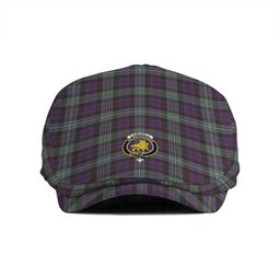 ScotsTee Shop Scottish Campbell of Loudon (Campbell Louden) Weathered 2 Clan Crest Tartan Jeff Cap Tartan Flat Cap
