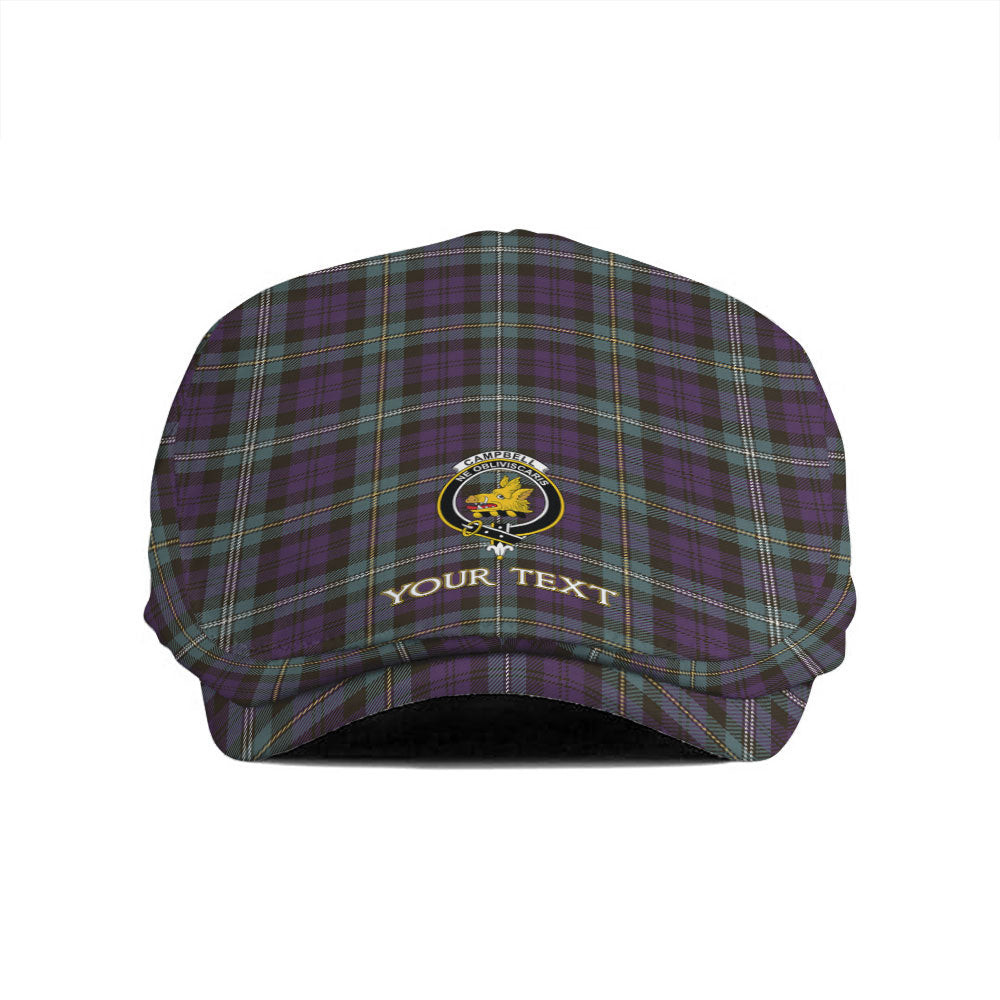 ScotsTee Shop Scottish Campbell of Loudon (Campbell Louden) Weathered 2 Clan Crest Tartan Jeff Cap Tartan Flat Cap
