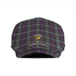 ScotsTee Shop Scottish Campbell of Loudon (Campbell Louden) Weathered 2 Clan Crest Tartan Jeff Cap Tartan Flat Cap